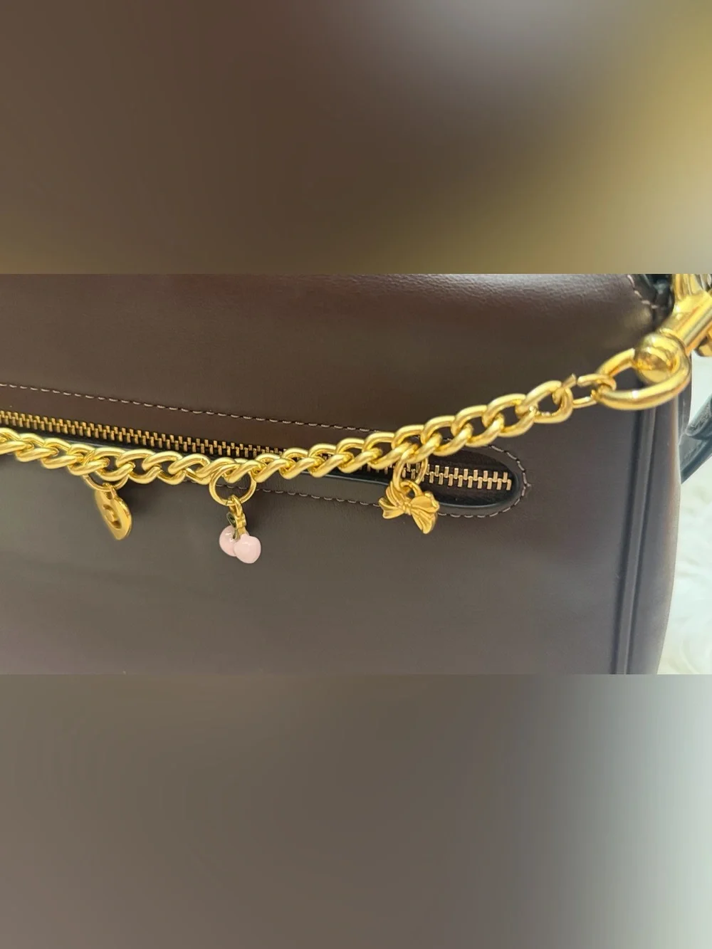Jequiba designer inspired Gold bag Charm Chain and key holder